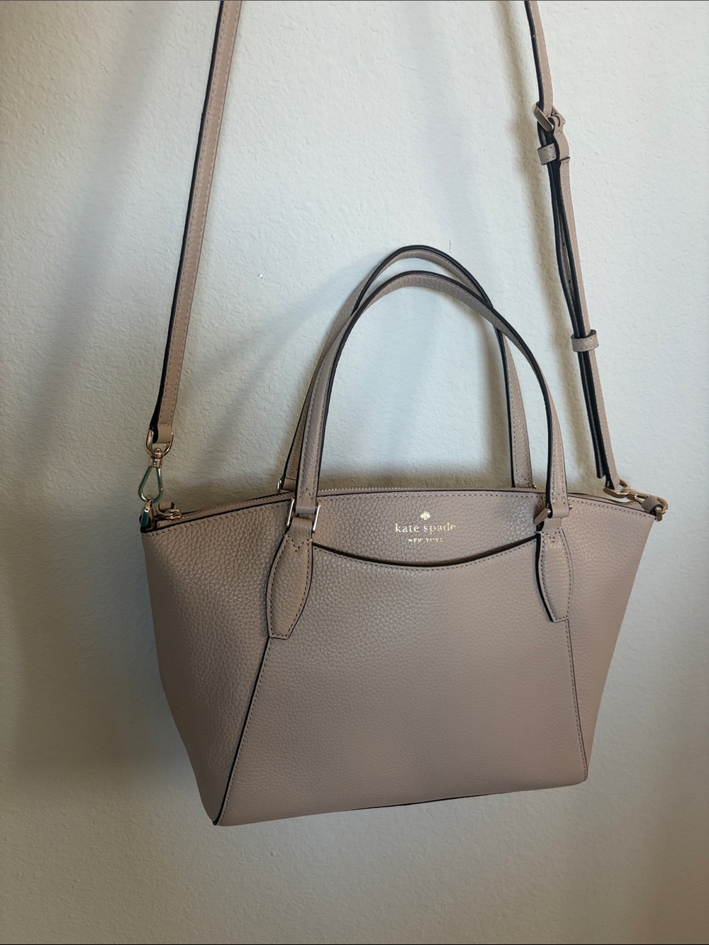 kate spade Pebbled Leather Tote in Taupe